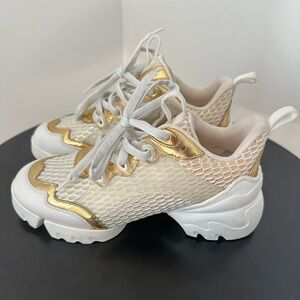 Christian Dior White & Gold Sneakers